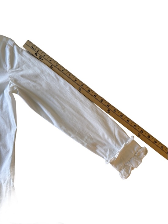 Sara Campbell White Ruffle-Trim Button Down Blouse - Picture 7 of 10